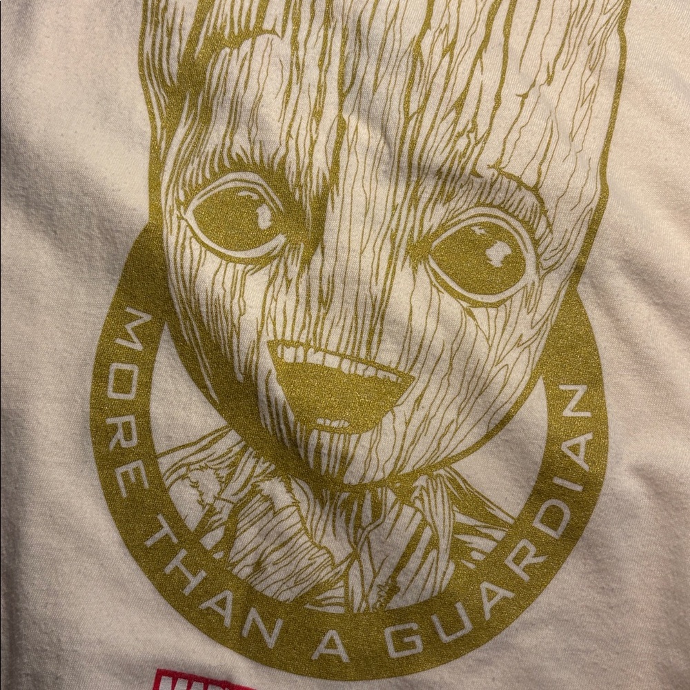 Gold Groot Graphic Marvel The First Ten Years Rare Collector’s Edition Movie Tee